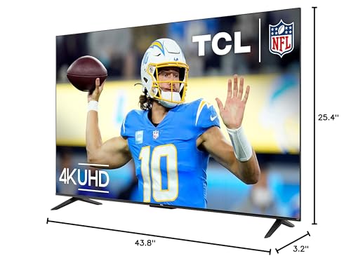 TCL 43-Inch Class S4 4K LED Smart TV with Roku TV (43S450R, 2023 Model), Dolby Vision, HDR, Dolby Atmos, Works with Alexa, Google Assistant and Apple HomeKit Compatibility, Streaming UHD Television