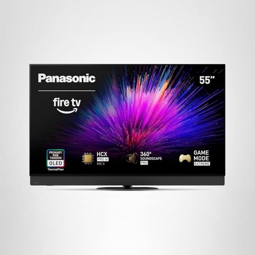 Panasonic Z95 Series (2025 Model) 55-inch OLED 4K Ultra HD Smart Fire TV, HDR10+ Adaptive, Dolby Vision IQ, 360 Soundscape Pro, 144Hz Refresh Rate and Hands-Free Alexa - 55Z95BP