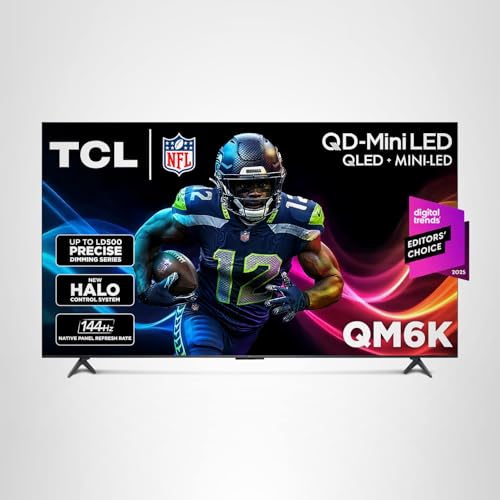 TCL 55 Inch Class QM6K Series | Mini LED QLED 4K HDR | 55QM6K, 2025 Model | 120HZ-144HZ High Brightness Smart Google TV Dolby Atmos Onkyo Audio | Voice Remote Alexa Gaming Streaming Television