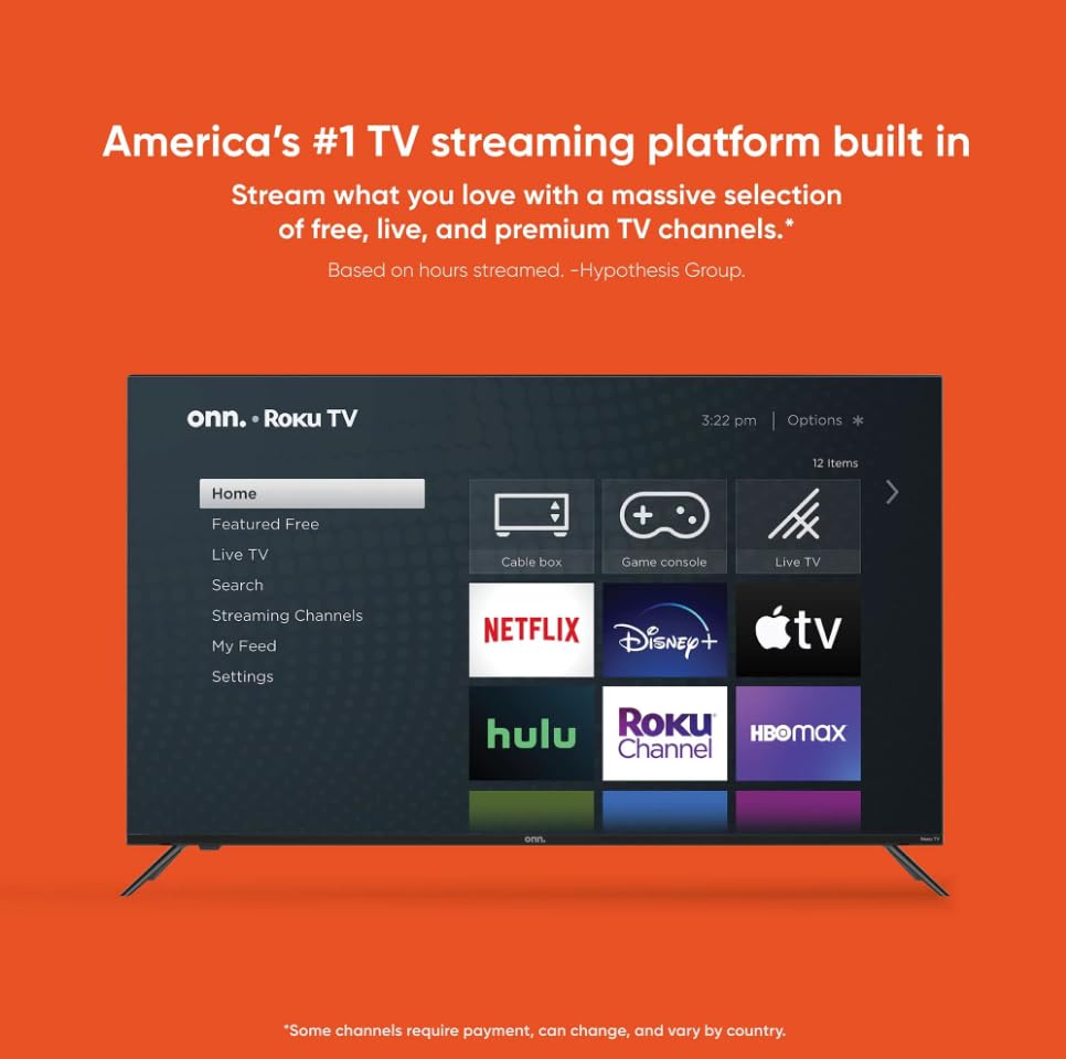 ONN 50-Inch Class 4k HDR10+ Smart TV + Free Wall Mount with Wi-Fi Connectivity and Mobile App | Flat Screen TV | Compatible with Home Kit | Alexa and Google Assistant (Renewed)