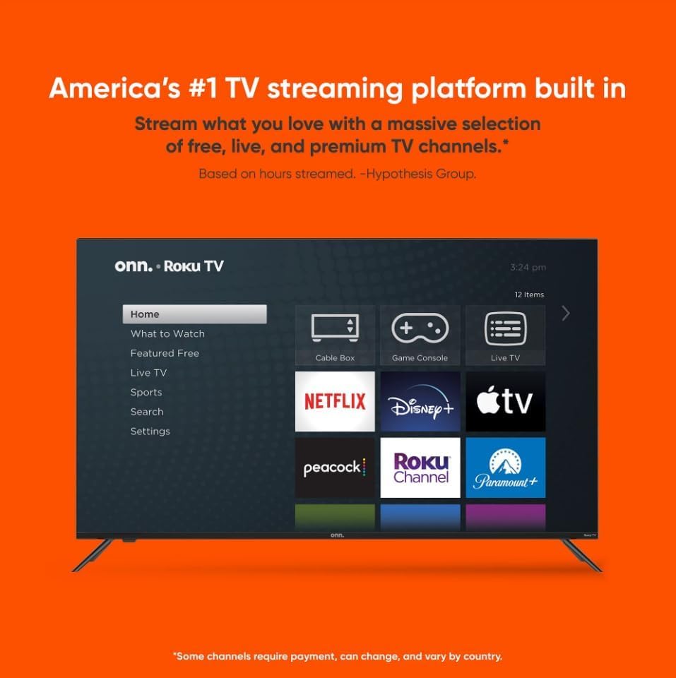 ONN 50-Inch Class 4k HDR10+ Smart TV + Free Wall Mount with Wi-Fi Connectivity and Mobile App | Flat Screen TV | Compatible with Home Kit | Alexa and Google Assistant (Renewed)