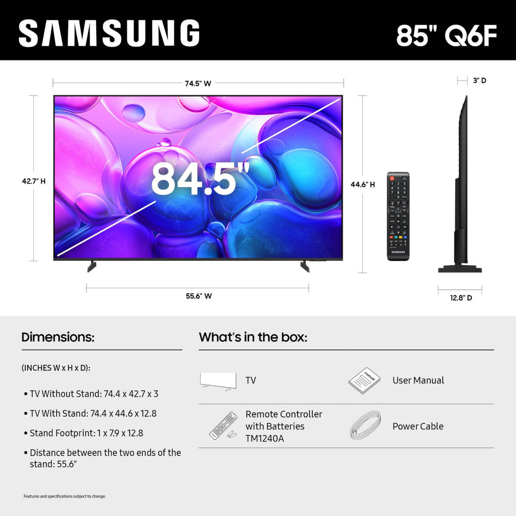 Samsung 43-Inch Class QLED Q7F Series Samsung Vision AI Smart TV (2025 Model, 43Q7F) Quantum HDR, Object Tracking Sound Lite, Q4 AI Gen1 Processor, 4K upscaling, Gaming Hub, Alexa Built-in