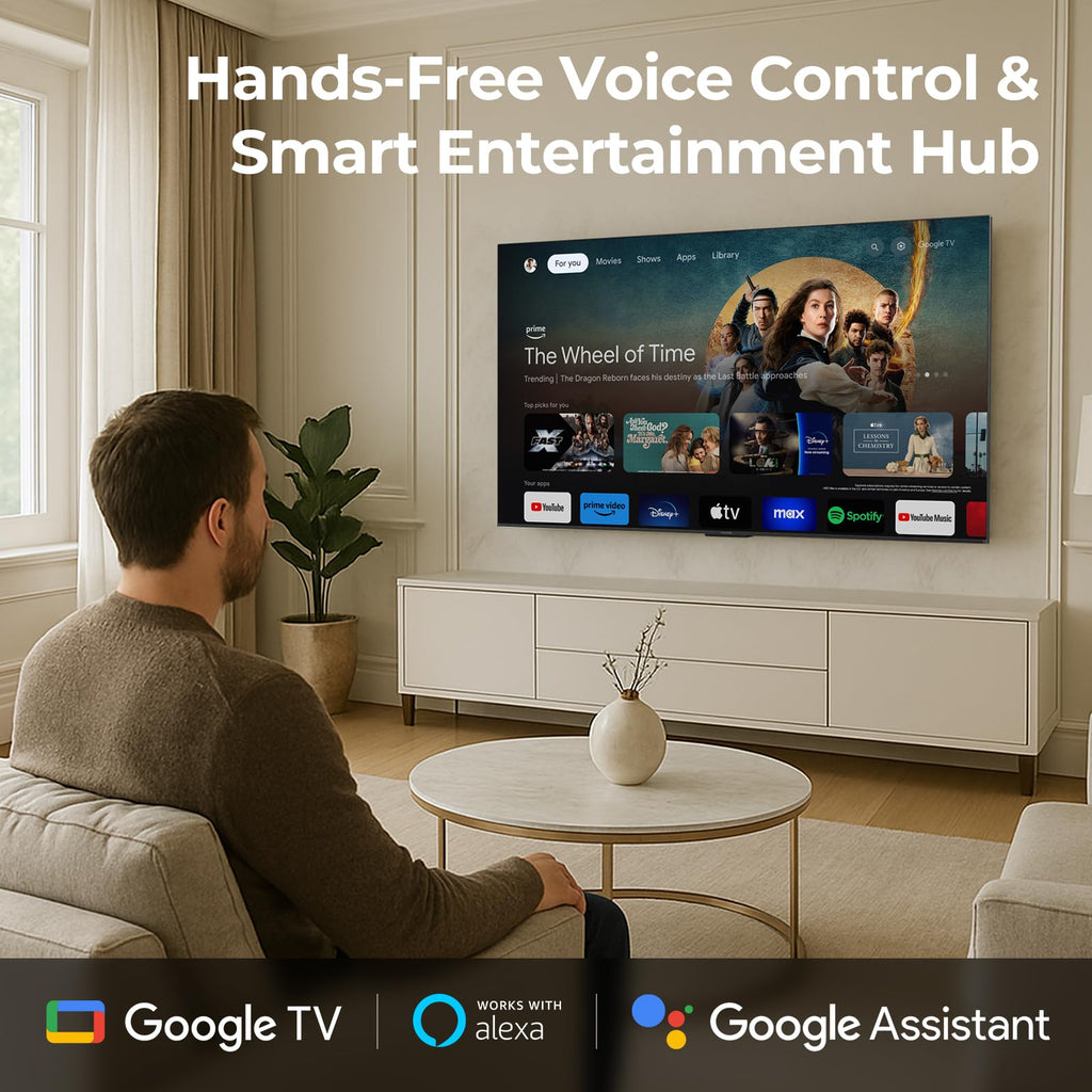 iFFALCON 55-Inch Class U85 Series QD-Mini LED 4K UHD Google Smart TV - QLED, HDR 1000 nits, 6000:1 Contrast, 144Hz Game Mode Pro, 240Hz DLG, Dolby Vision IQ, Dolby Atmos, Slim Unibody (55U85, 2025)