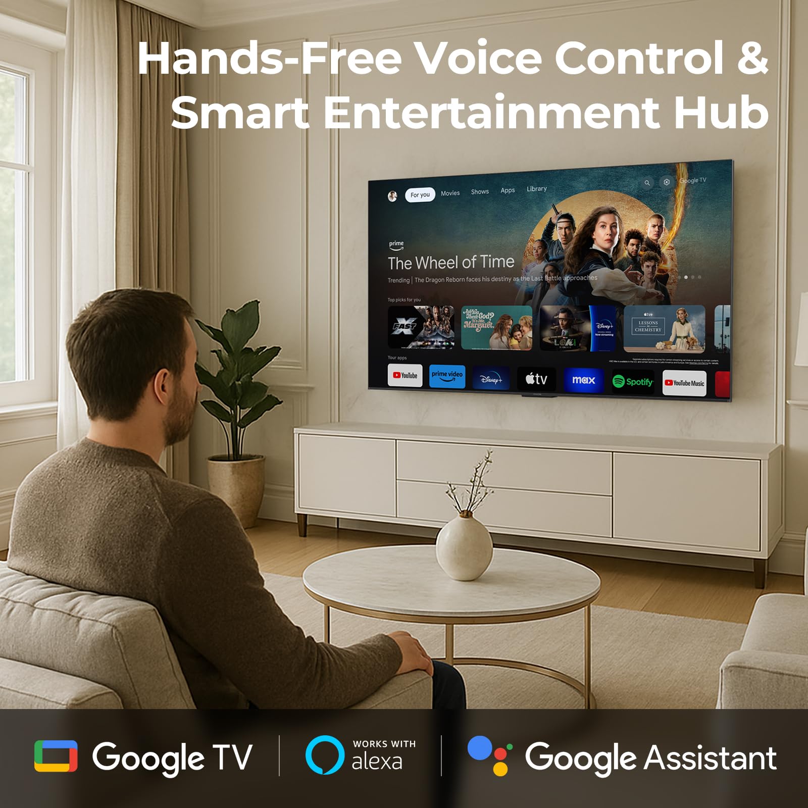 iFFALCON 55-Inch Class U85 Series QD-Mini LED 4K UHD Google Smart TV - QLED, HDR 1000 nits, 6000:1 Contrast, 144Hz Game Mode Pro, 240Hz DLG, Dolby Vision IQ, Dolby Atmos, Slim Unibody (55U85, 2025)