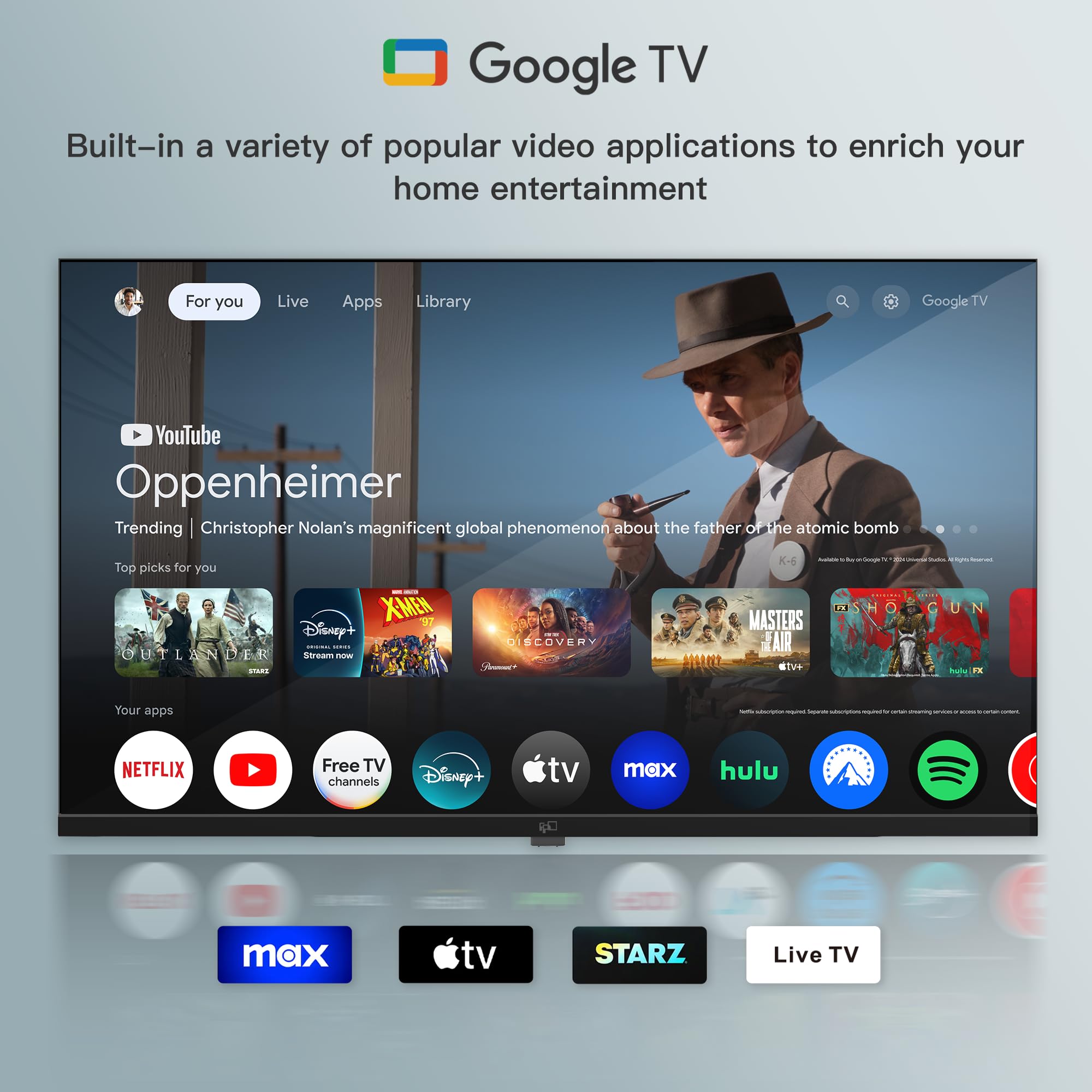 FPD 40-inch Smart TV, 1080p Full HD Google TV with Google Play Built-in Google Cast, HDR 10, Dolby Audio, Voice Remote, Stream Live Television (Palette-Series, CG40-P3, 2025 Model)