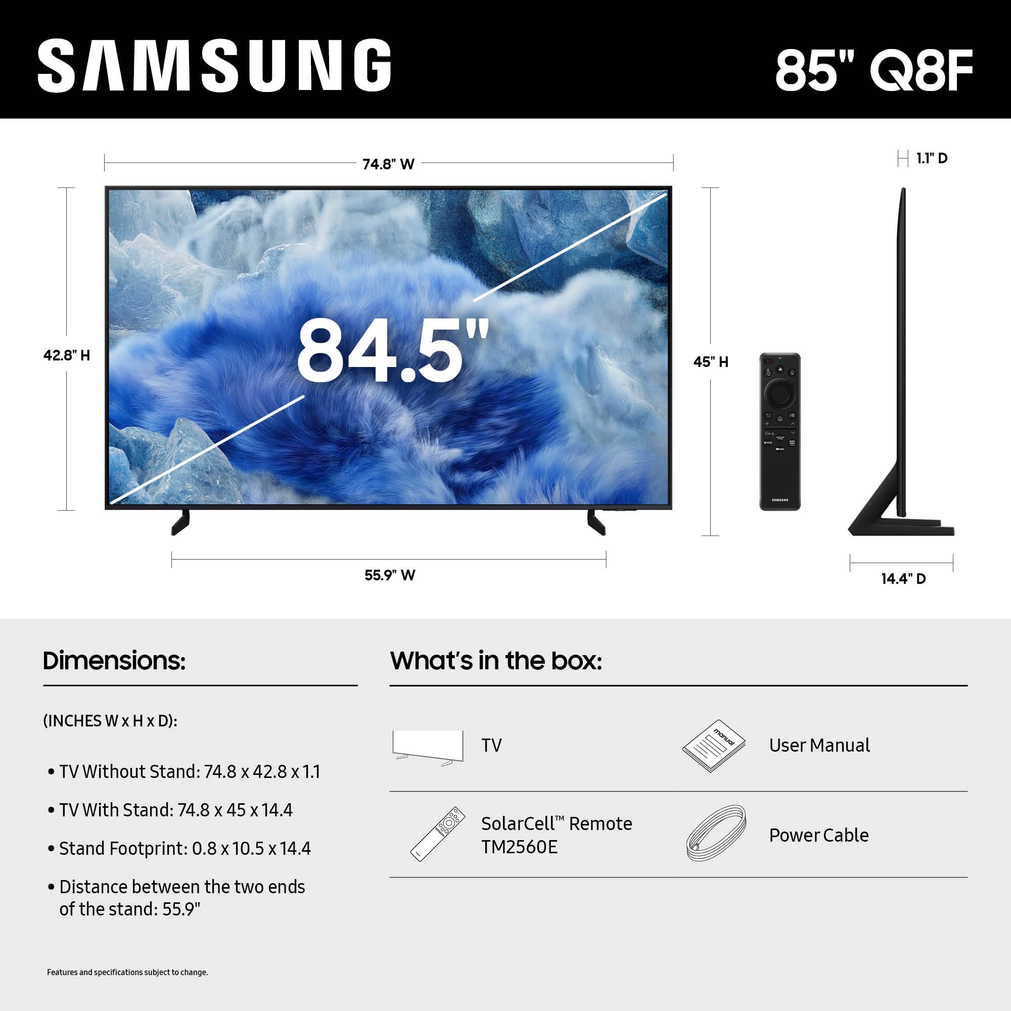 Samsung 32-Inch Class QLED Q8F 4K UHD Smart TV (2025 Model) Q4 AI Processor, 100% Color Volume with Quantum Dot, AirSlim Design, Endless Free Content, Samsung Vision AI, Alexa Built-in