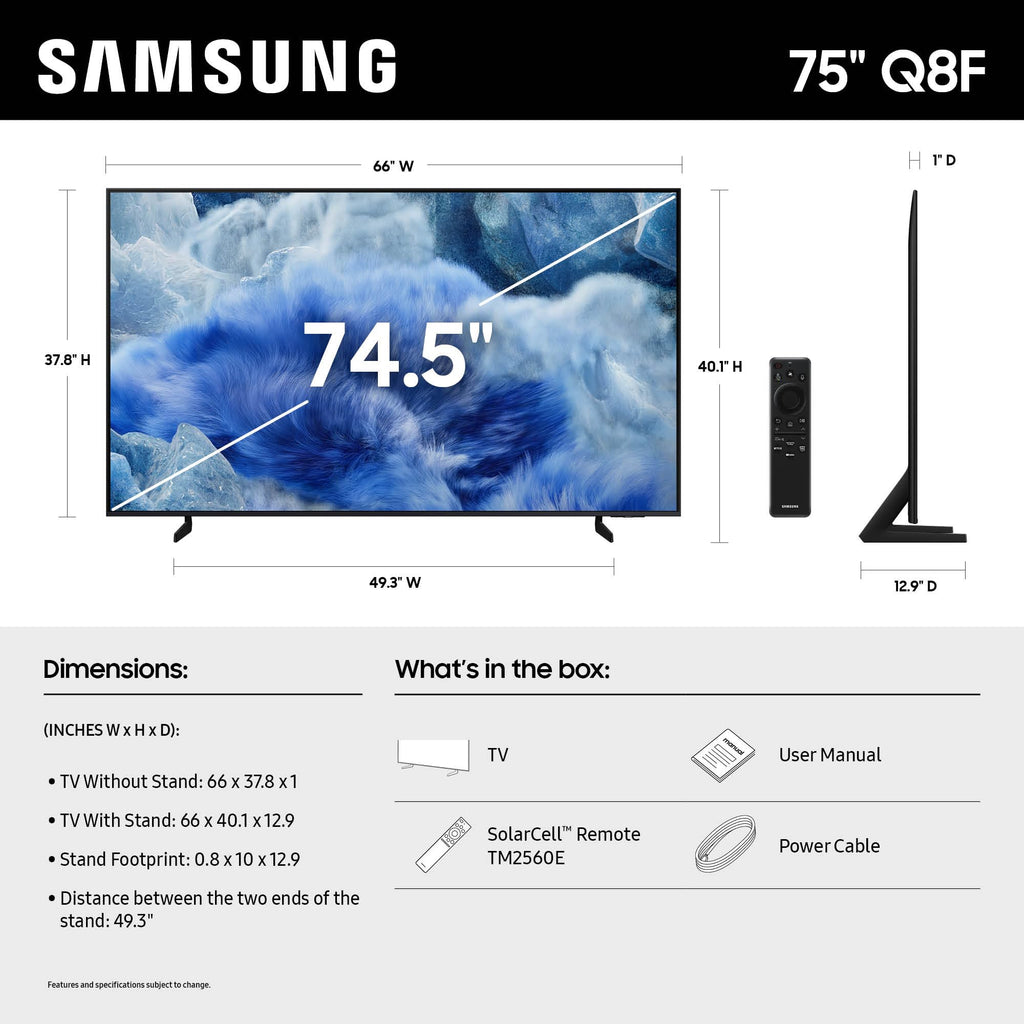 Samsung 32-Inch Class QLED Q8F 4K UHD Smart TV (2025 Model) Q4 AI Processor, 100% Color Volume with Quantum Dot, AirSlim Design, Endless Free Content, Samsung Vision AI, Alexa Built-in