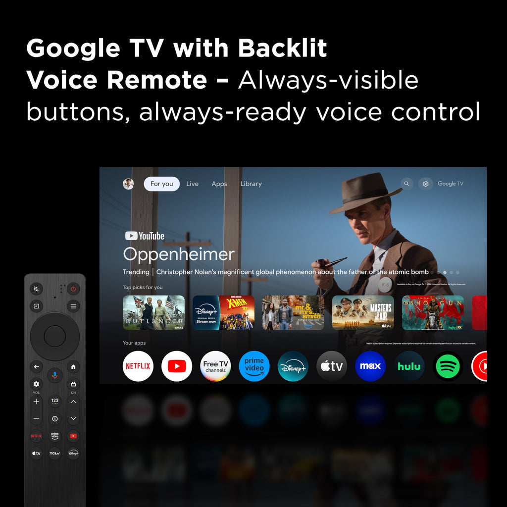 TCL 65 Inch Class T7 Series | 4K QLED HDR | 65T7, 2025 Model | 120HZ-144HZ High Brightness Smart Google TV Dolby Atmos Audio | Voice Remote Alexa Gaming Streaming Television