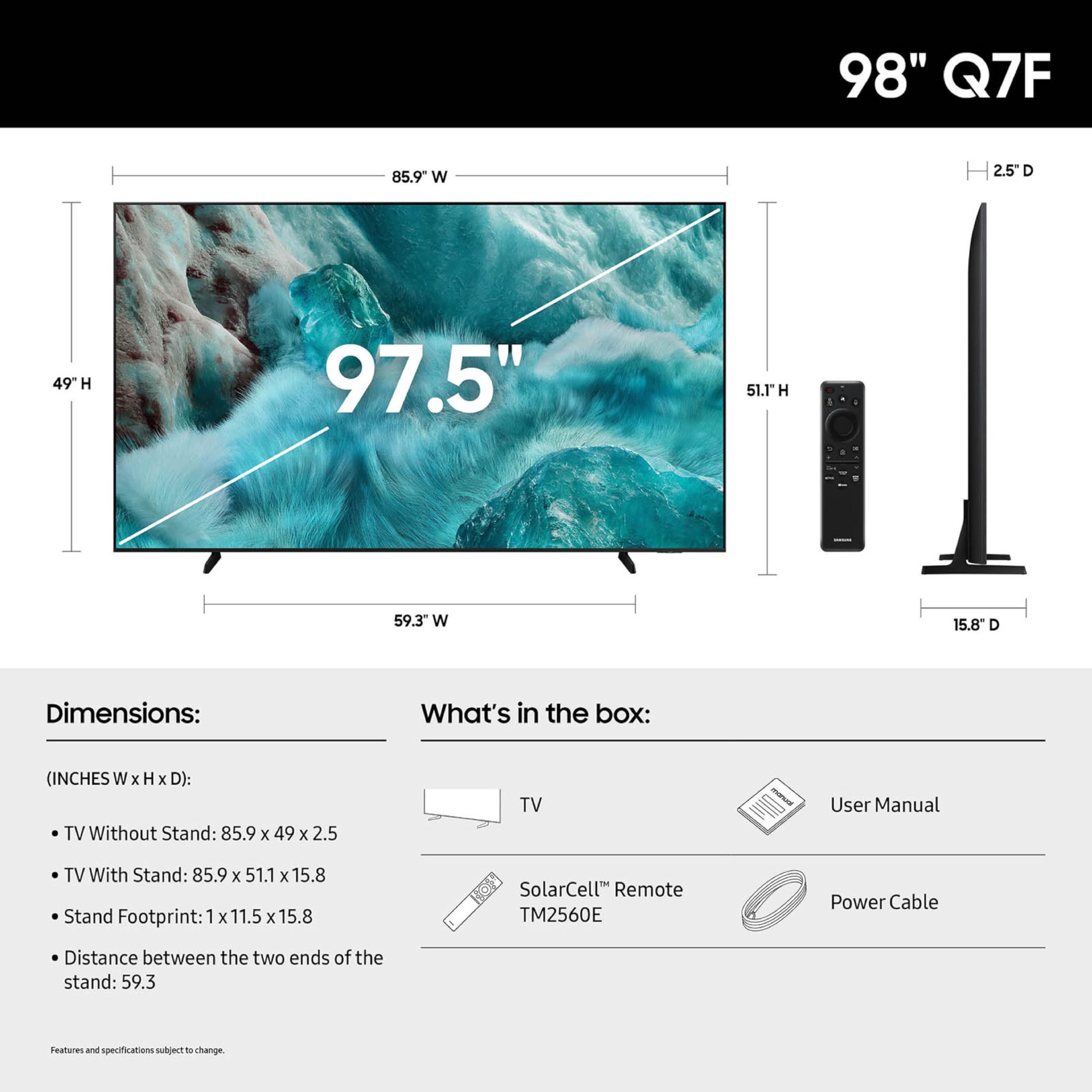 Samsung 43-Inch Class QLED Q7F Series Samsung Vision AI Smart TV (2025 Model, 43Q7F) Quantum HDR, Object Tracking Sound Lite, Q4 AI Gen1 Processor, 4K upscaling, Gaming Hub, Alexa Built-in