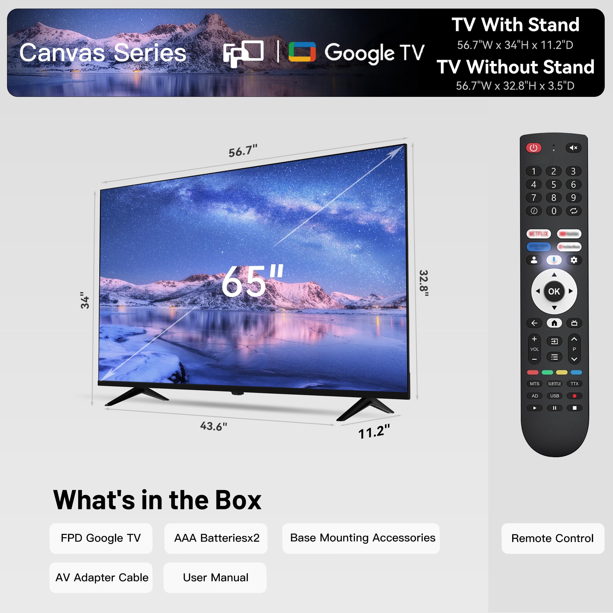 FPD 40-inch Smart TV, 1080p Full HD Google TV with Google Play Built-in Google Cast, HDR 10, Dolby Audio, Voice Remote, Stream Live Television (Palette-Series, CG40-P3, 2025 Model)
