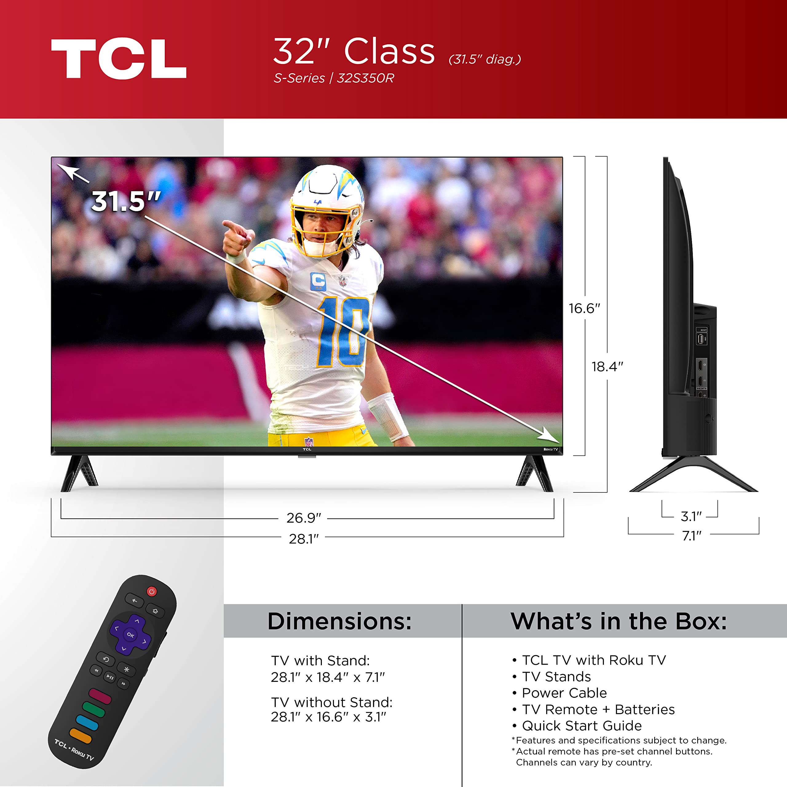 TCL 40-Inch Class S3 1080p LED Smart TV with Roku TV (40S350R, 2023 Model), Compatible with Alexa, Google Assistant, and Apple HomeKit Compatibility, Streaming FHD Television,Black