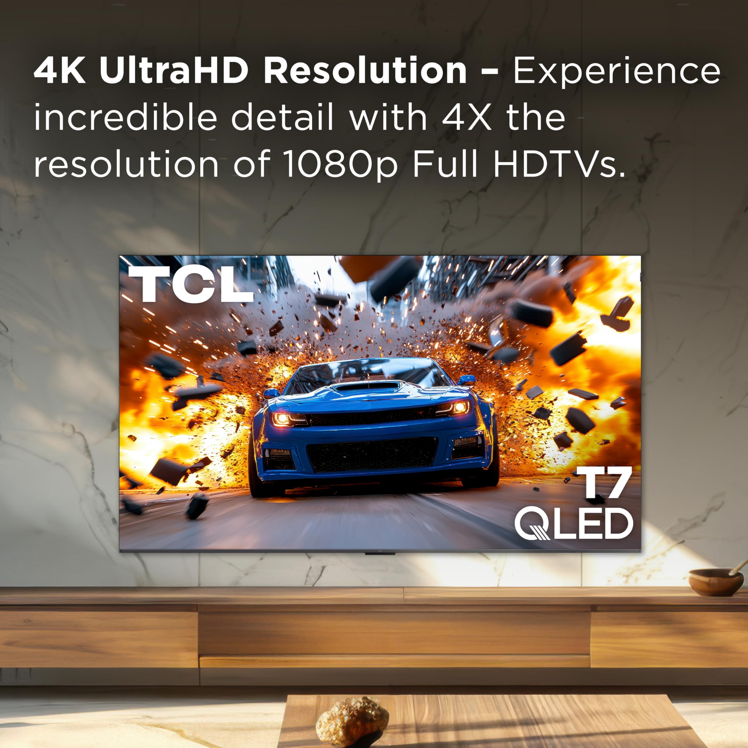 TCL 65 Inch Class T7 Series | 4K QLED HDR | 65T7, 2025 Model | 120HZ-144HZ High Brightness Smart Google TV Dolby Atmos Audio | Voice Remote Alexa Gaming Streaming Television