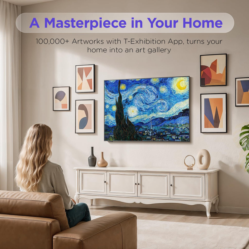 iFFALCON 55-Inch Class QLED 4K Smart TV, Ultra-Slim Picture Frame TV, 144Hz, HDR, Art Mode w/AI Art, Wide Color Gamut, Dolby Vision IQ, Dolby Atmos, Google Assistant Voice Remote(55F75, 2025 Model)