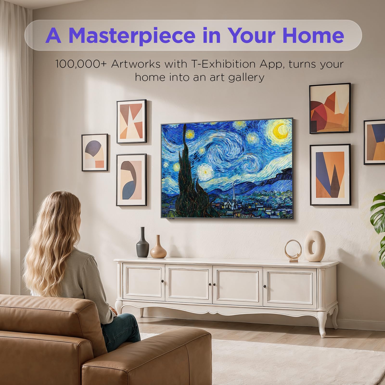 iFFALCON 55-Inch Class QLED 4K Smart TV, Ultra-Slim Picture Frame TV, 144Hz, HDR, Art Mode w/AI Art, Wide Color Gamut, Dolby Vision IQ, Dolby Atmos, Google Assistant Voice Remote(55F75, 2025 Model)