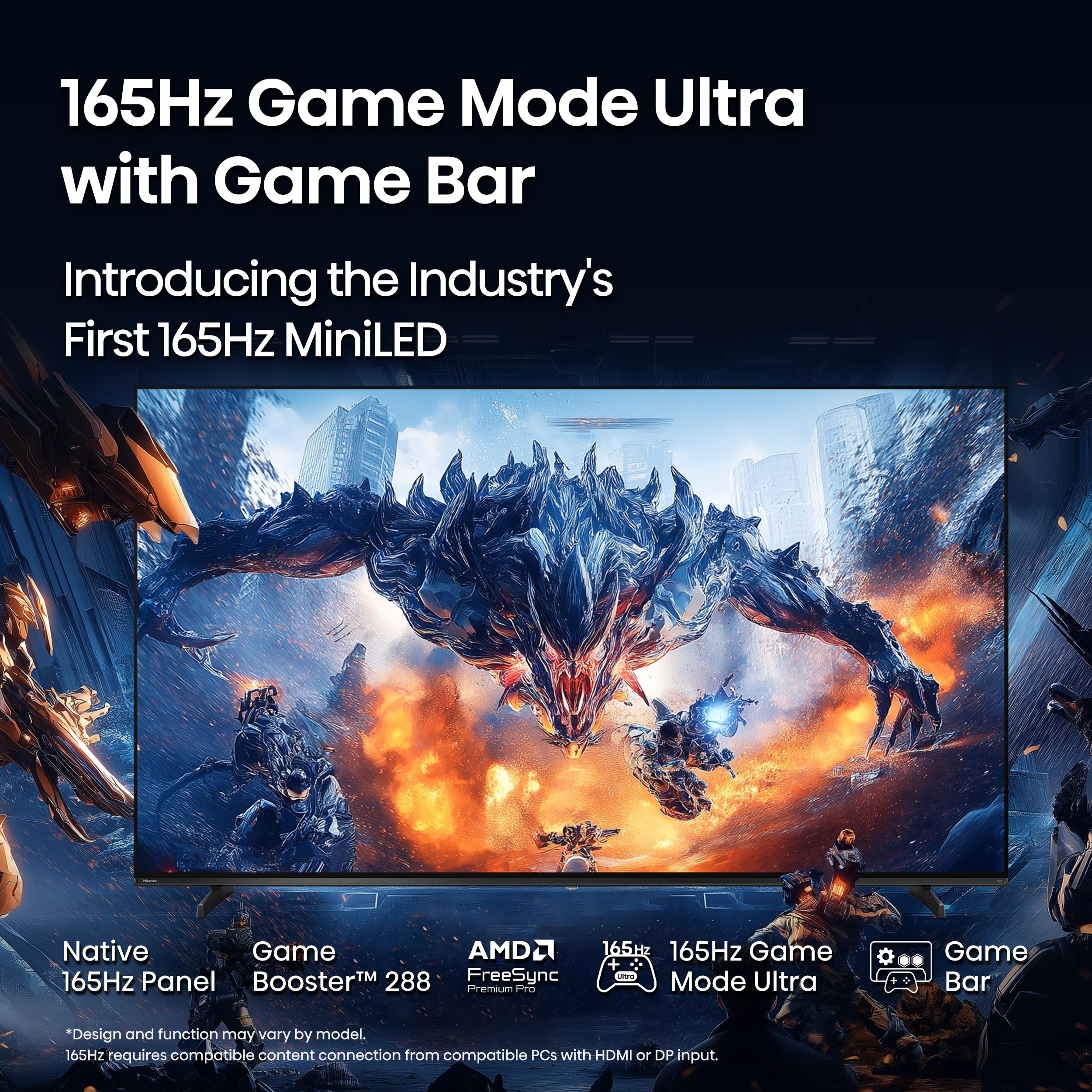 Hisense 65" U7 Mini-LED ULED 4K UHD Best Premium Gaming Google Smart TV (65U75QG, 2025 Model) - QLED, Native 165Hz, VRR 288, Up to 3000 Nits, HDR10+, Dolby Vision IQ · Atmos, IMAX Enhanced, 2.1.2 Ch